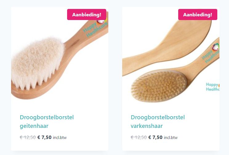 droogborstels aanbieding happy healthcare